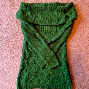 Like new, off the shoulder sweater with button detailing